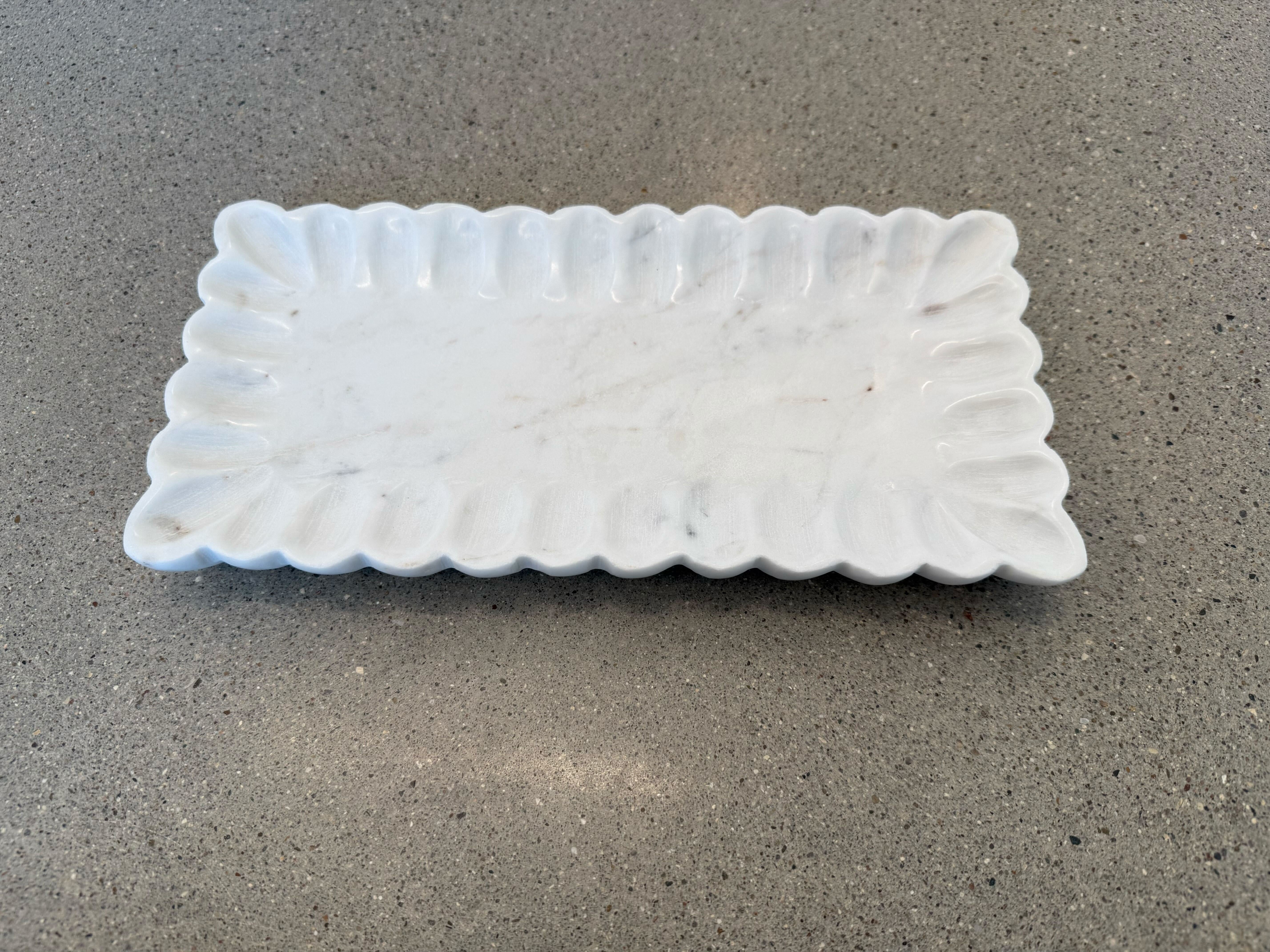 Scalloped Marble Tray