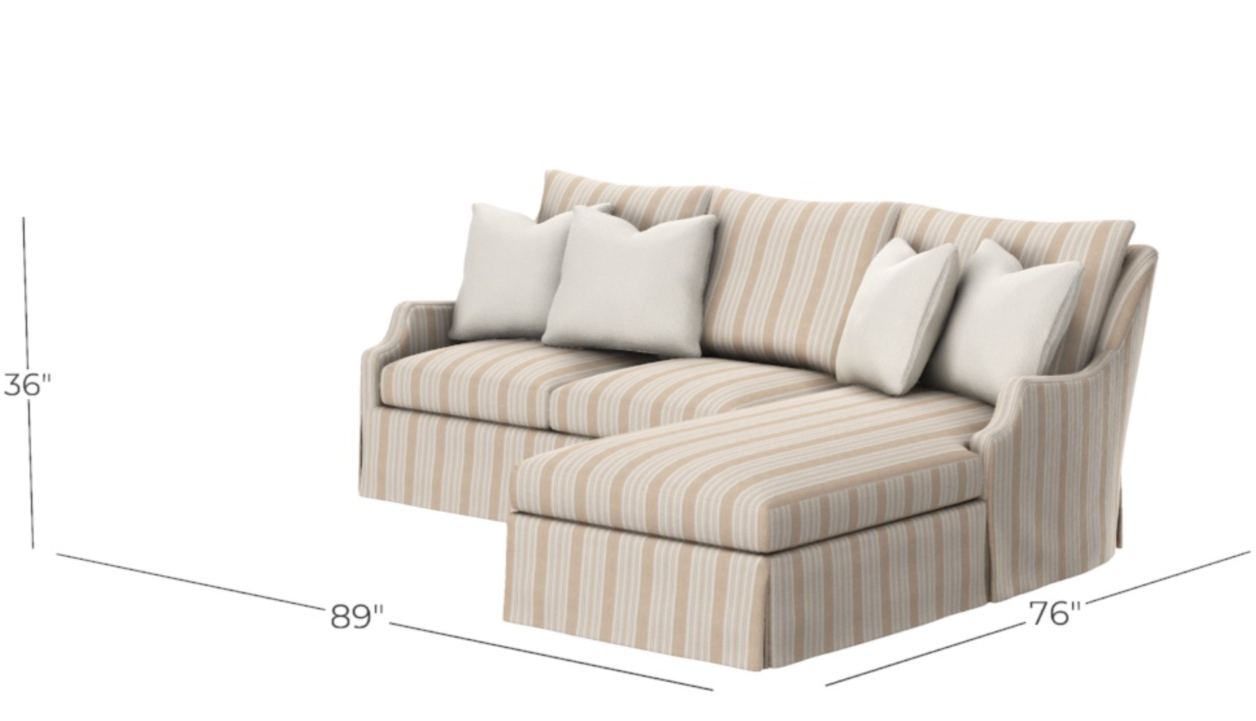 Jules Sofa with Right Arm Facing Chaise