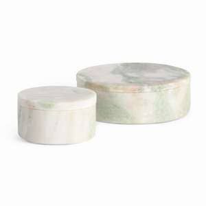 Decorative Box in Green, Natural-Brown, and White-Ivory by Jeid Studio
