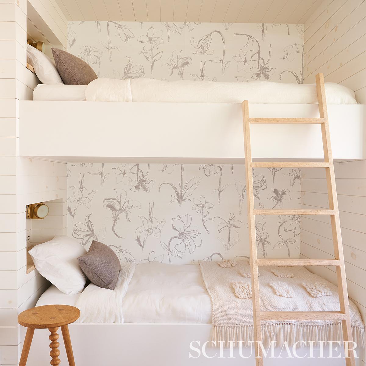Wallpaper in White-Ivory by Jeid Studio