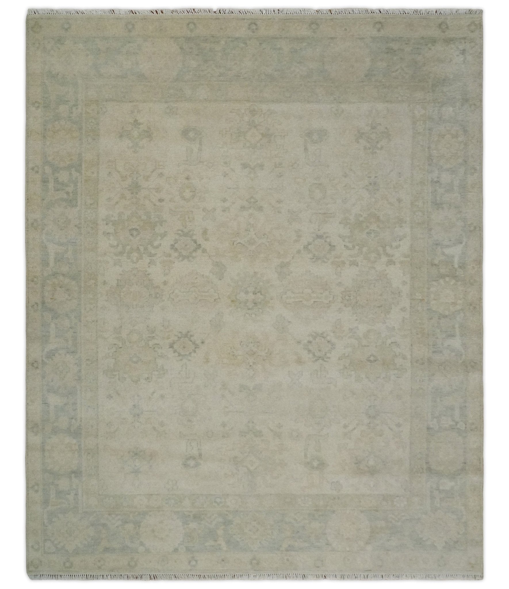 Rug in Natural-Brown and White-Ivory by Jeid Studio