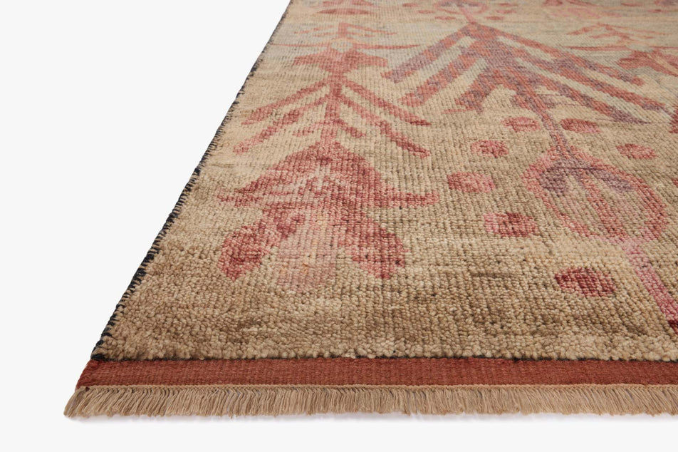 Rug in Grey-Black, Purple, Red, and Natural-Brown by Jeid Studio