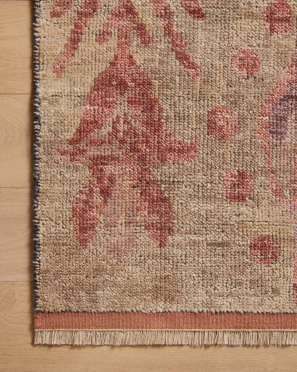 Rug in Grey-Black, Purple, Red, and Natural-Brown by Jeid Studio
