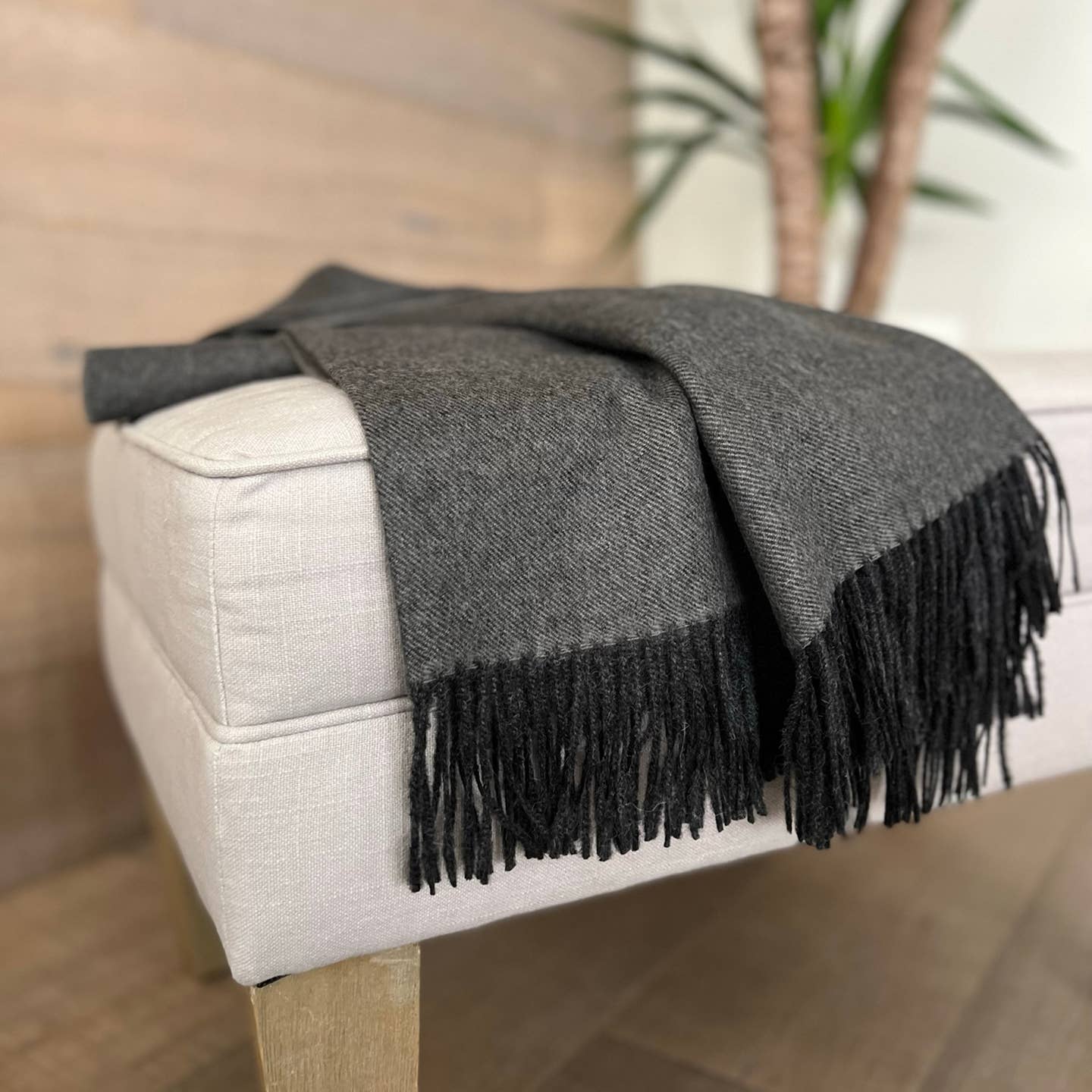 Throw Blanket in Grey-Black by Jeid Studio