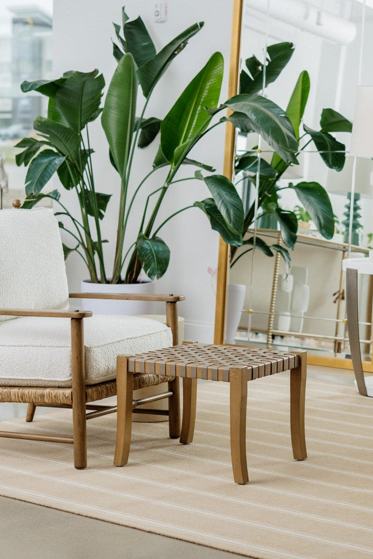 Wilder Leather Woven Stool