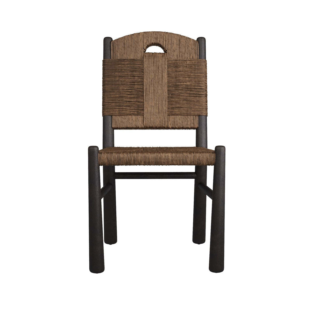 Dining Chair in Natural-Brown and Grey-Black by Jeid Studio