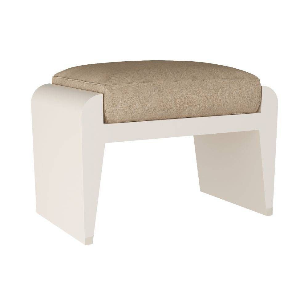 Ottoman in White-Ivory and Natural-Brown by Jeid Studio