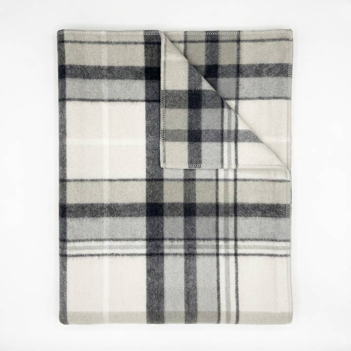 Throw Blanket in Grey-Black and White-Ivory by Jeid Studio