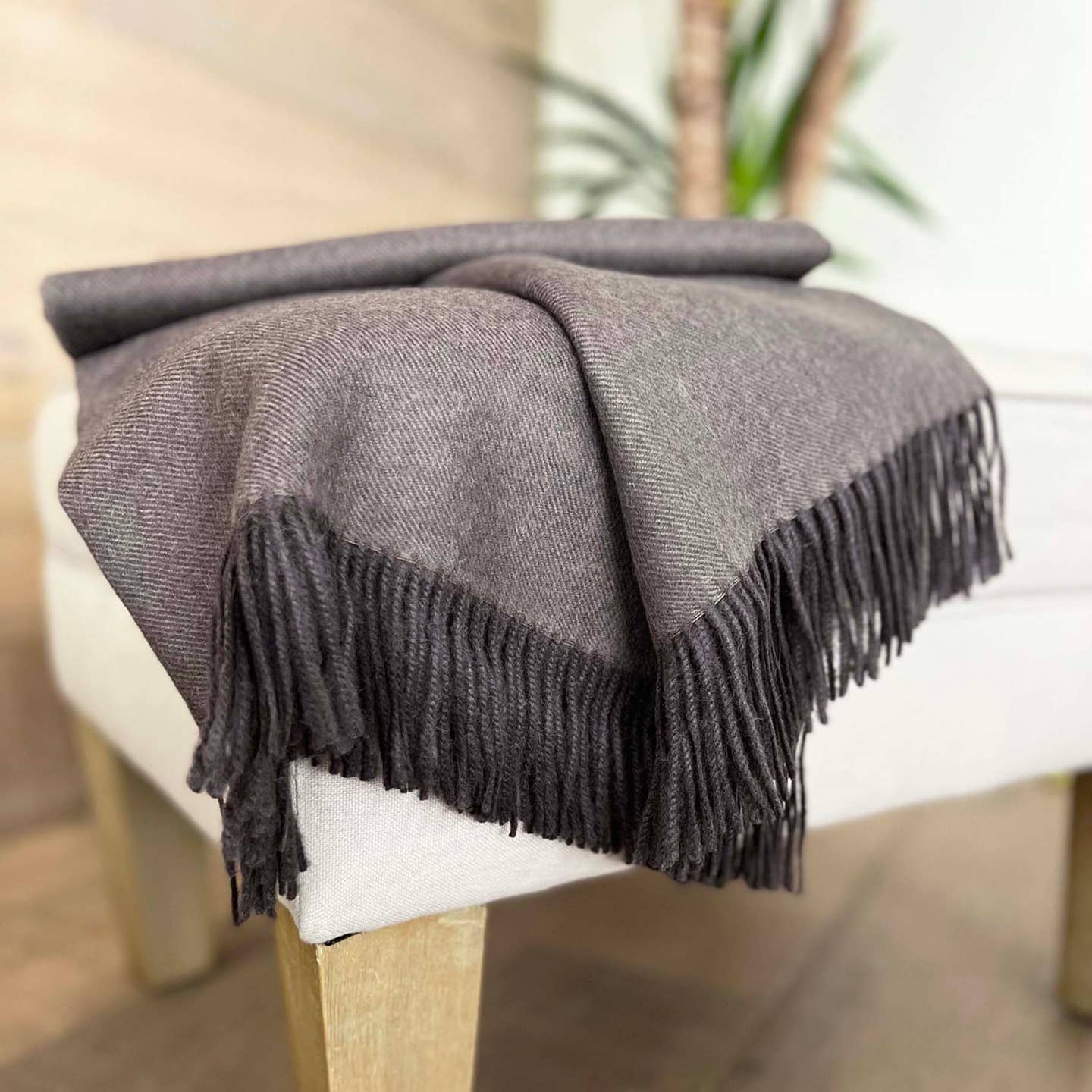 Throw Blanket in Natural-Brown by Jeid Studio