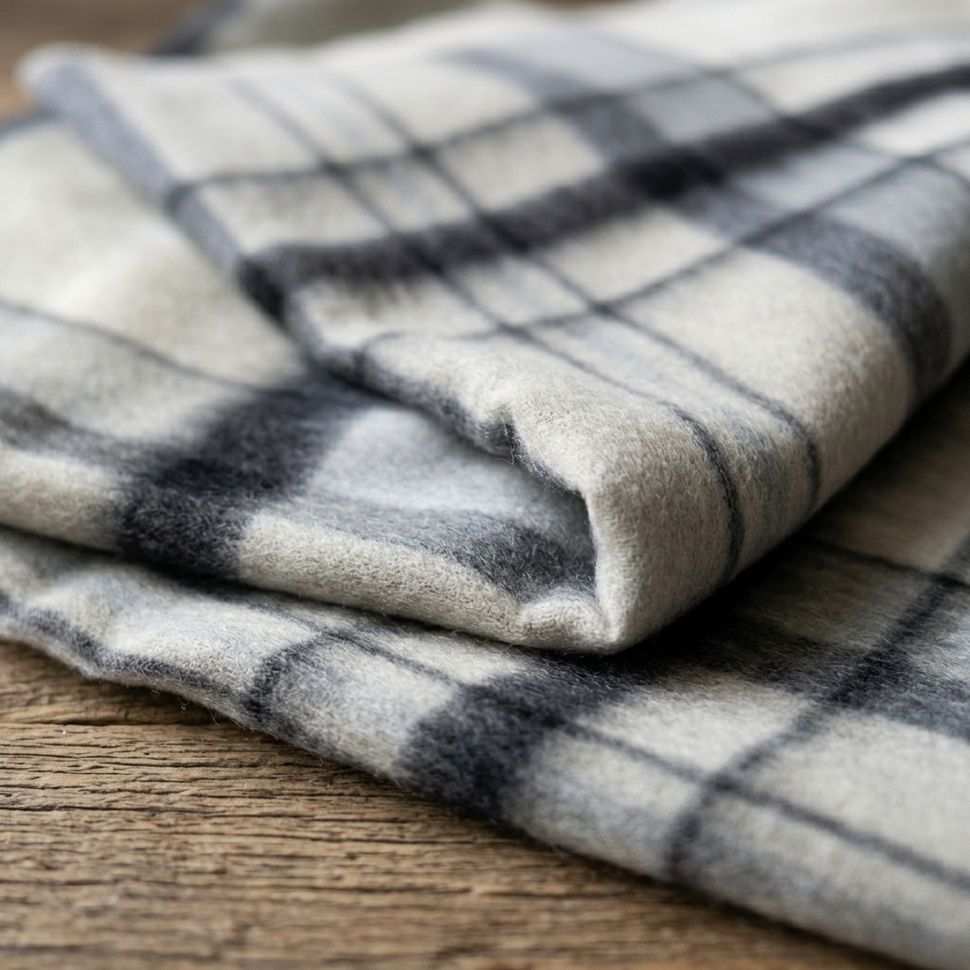 Throw Blanket in Grey-Black and White-Ivory by Jeid Studio