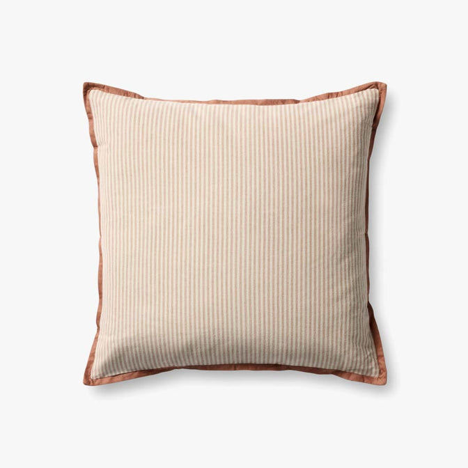 Throw Pillow in Natural-Brown, Orange, and Pink by Jeid Studio