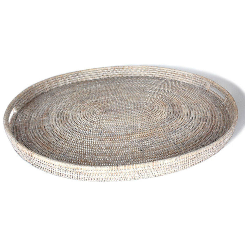 Tray in White-Ivory and Natural-Brown by Jeid Studio