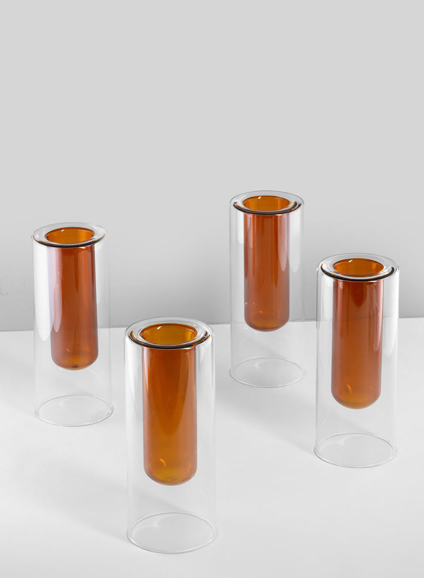 Vase in Natural-Brown and Orange by Jeid Studio